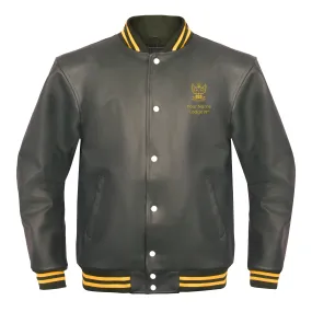 33rd Degree Scottish Rite Jacket - Wings Up Leather With Customizable Gold Embroidery