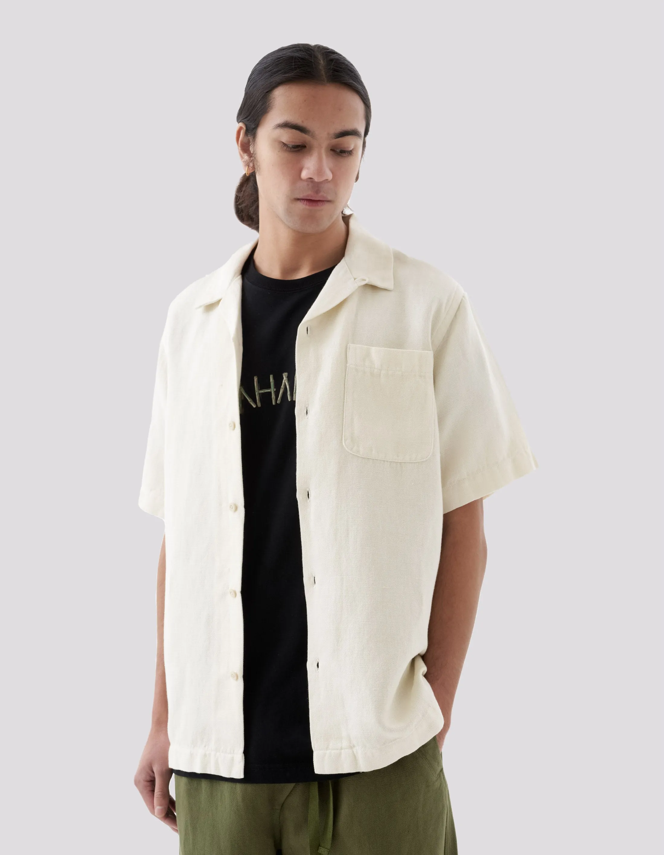 5005 Hemp Camp Collar Shirt Ecru