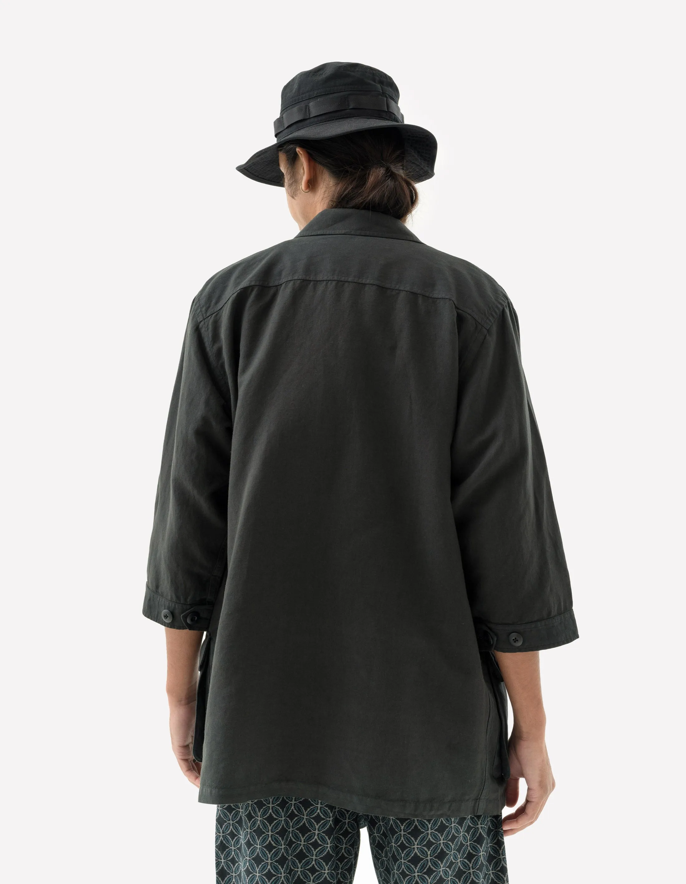 5210 Hemp Jungle Kimono Overshirt Black