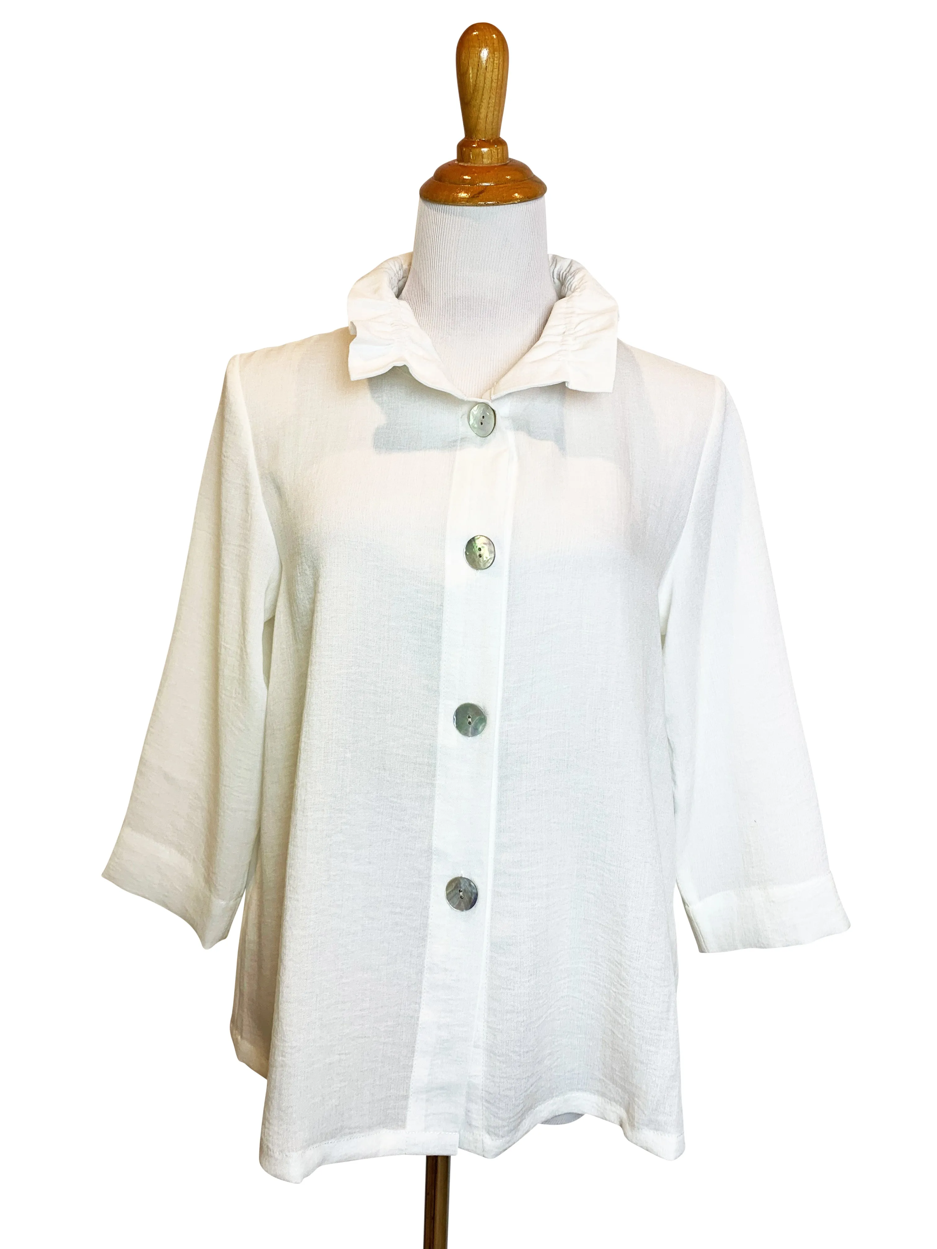 AA311 - Flora Linen Jacket w/ Wire Collar