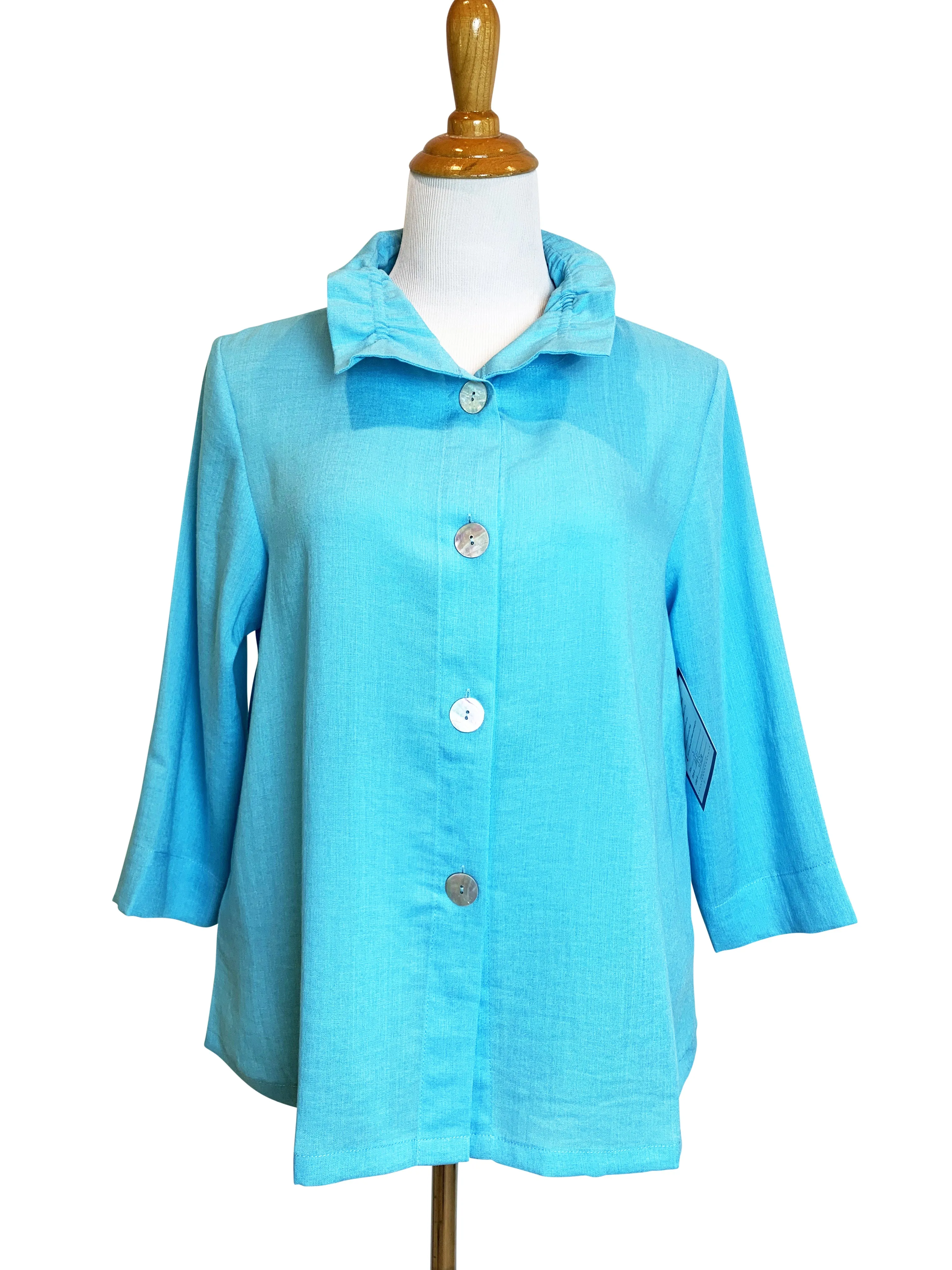 AA311 - Flora Linen Jacket w/ Wire Collar