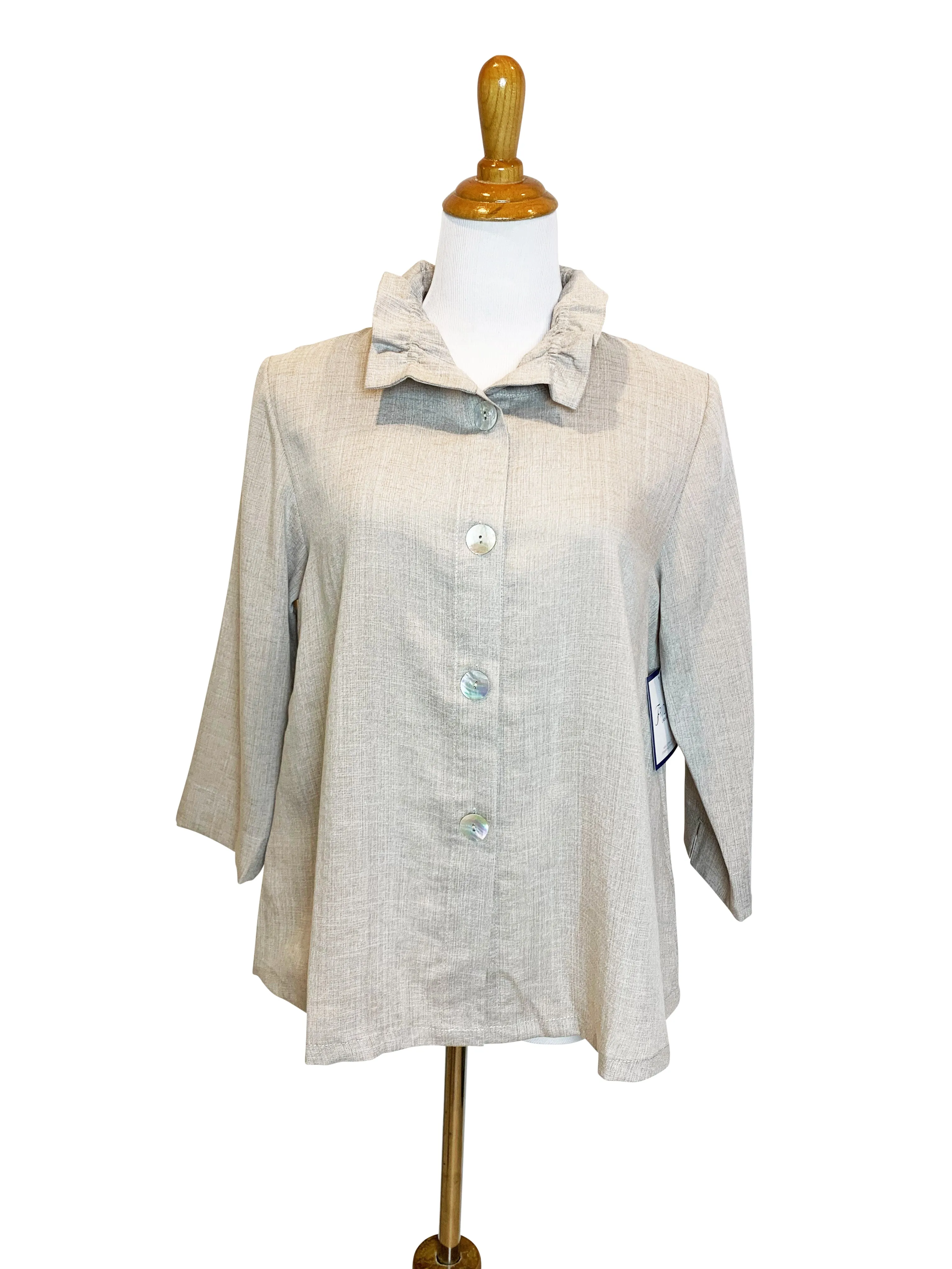 AA311 - Flora Linen Jacket w/ Wire Collar