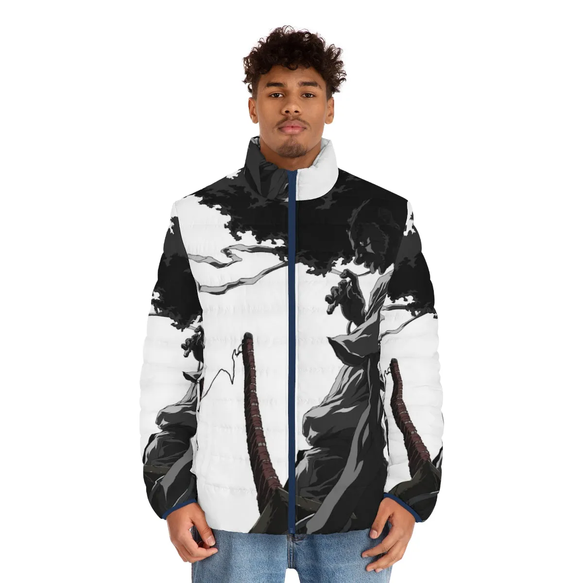 Afro Samurai Anime Inspired Puffer Jacket for Streetwear Style