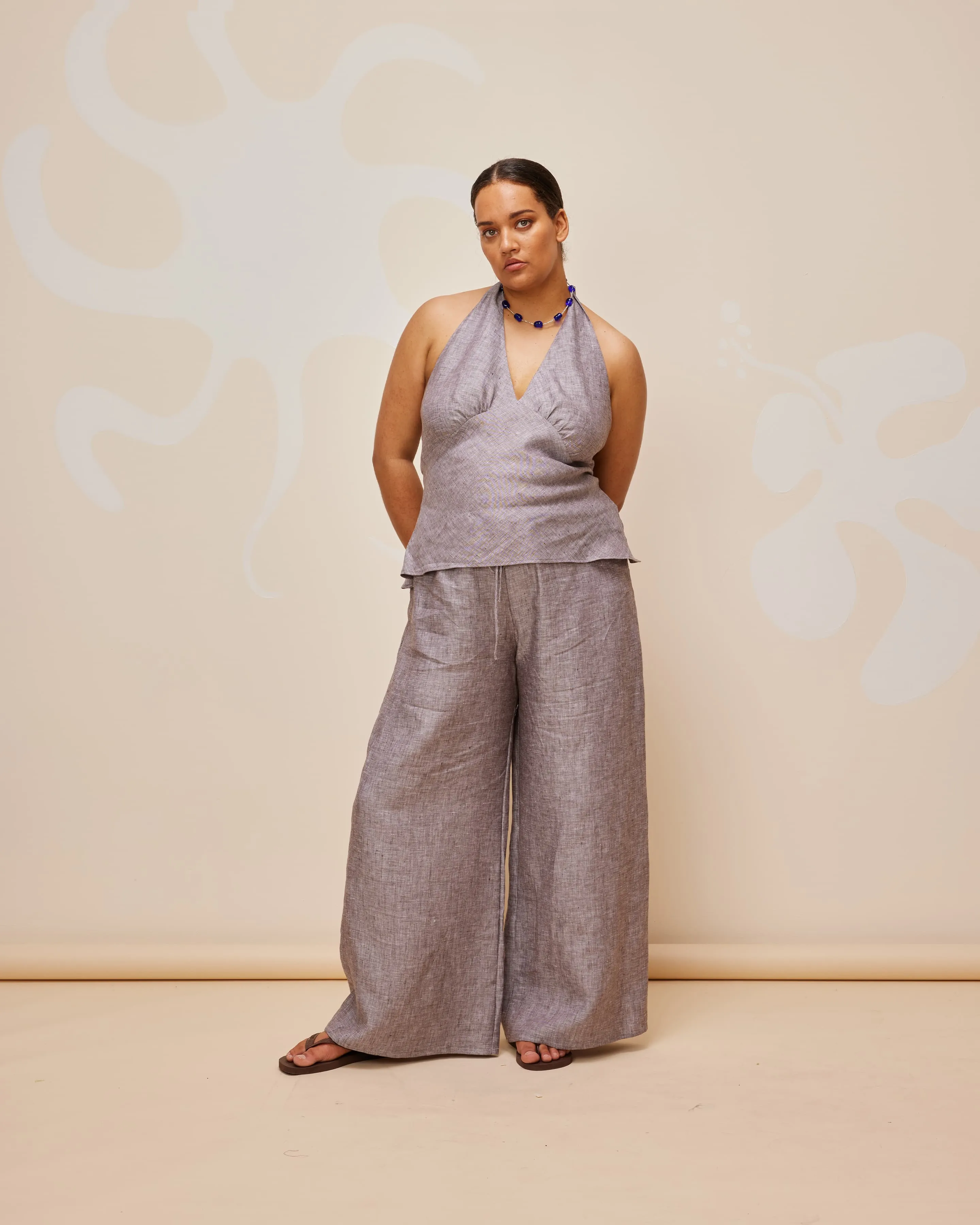 ANDIE LINEN PANT BROWN