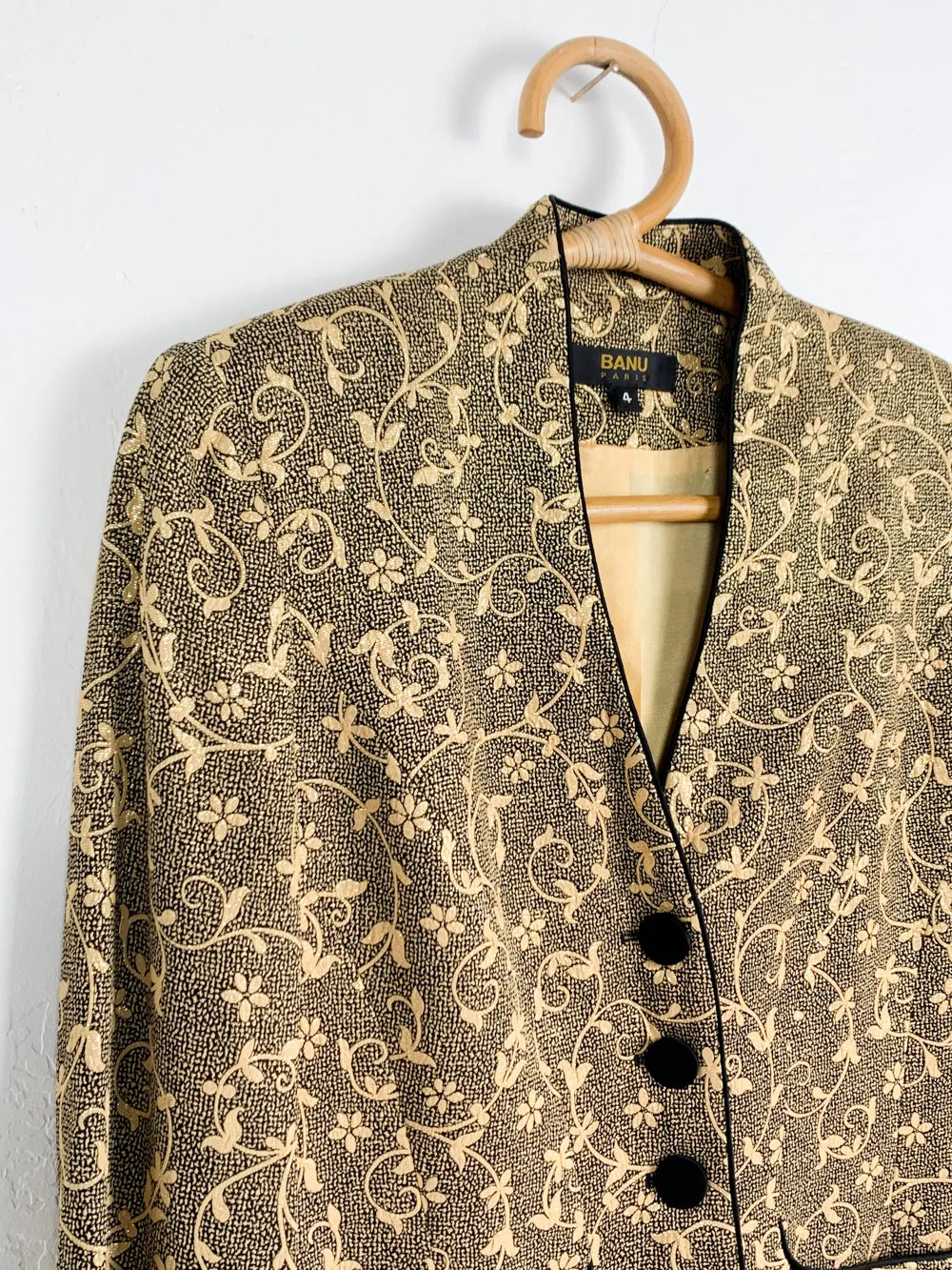 Banu Gold Brocade Blazer Jacket