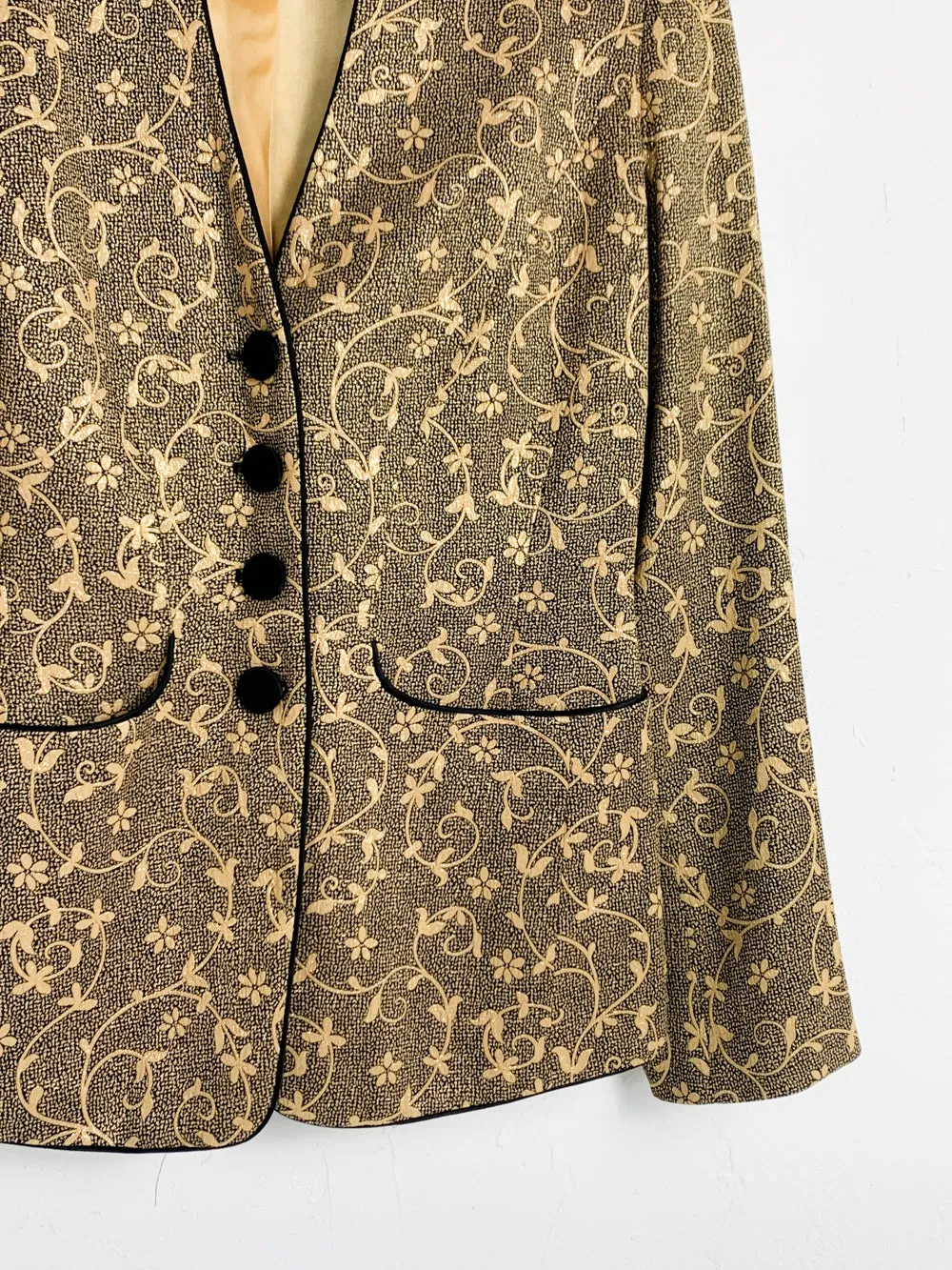 Banu Gold Brocade Blazer Jacket