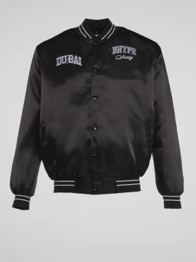 BLACK SATIN JACKET BHYPE WORLD