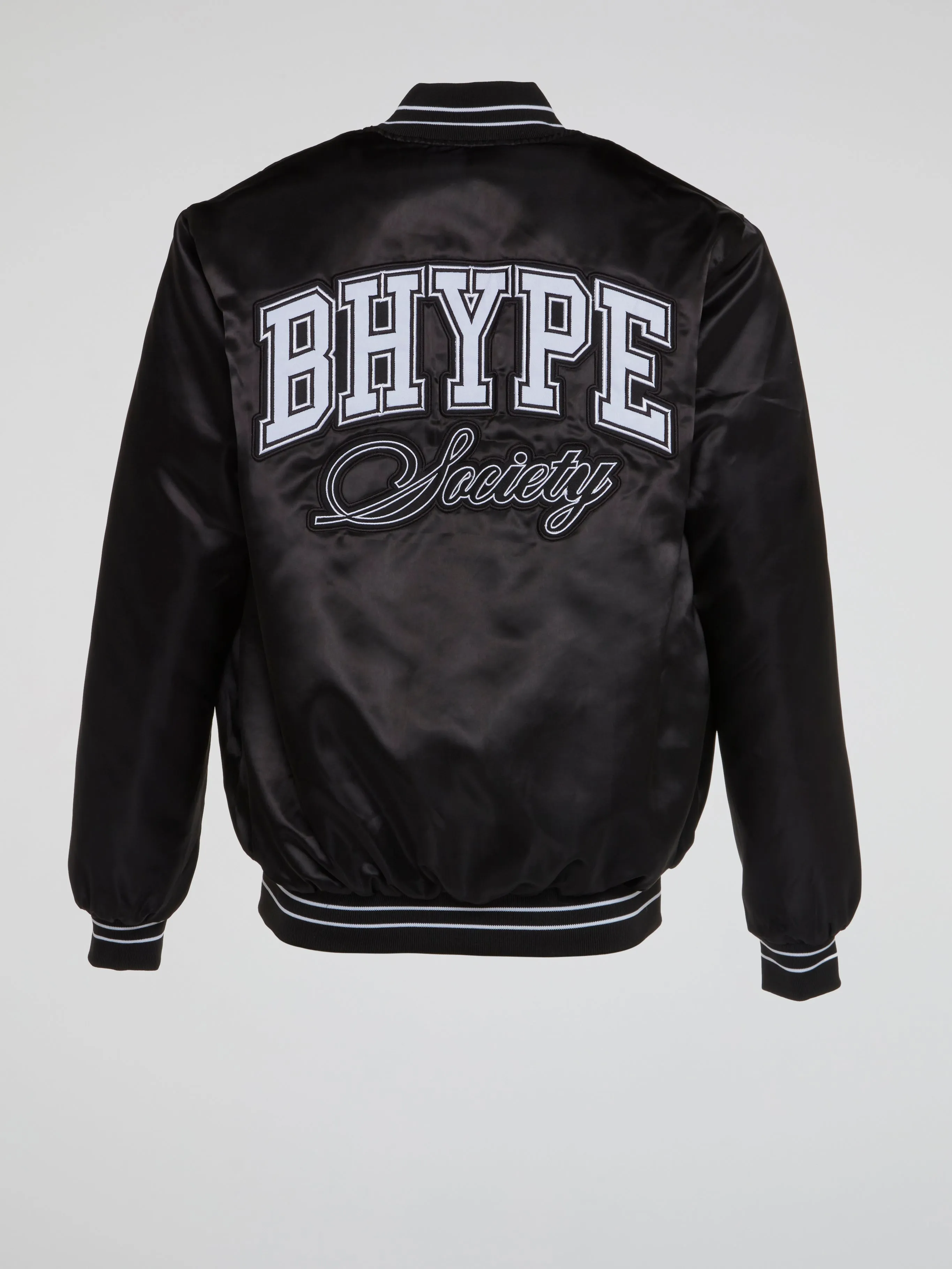 BLACK SATIN JACKET BHYPE WORLD