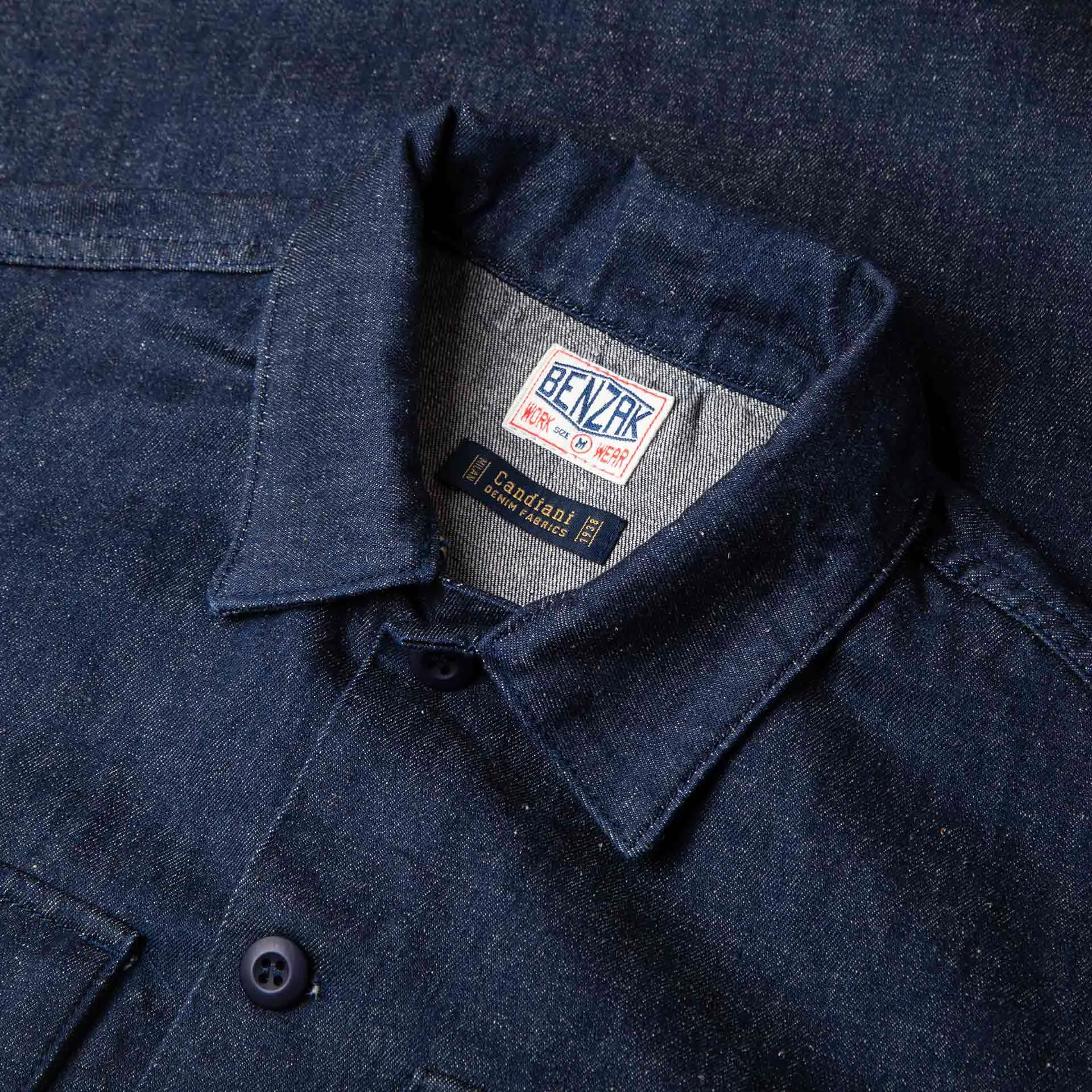 BWS-03 MILITARY OVERSHIRT 11.5 oz. stay-blue hemp selvedge [C/O]