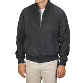 Charcoal Grey Cashmere Zip Blouson