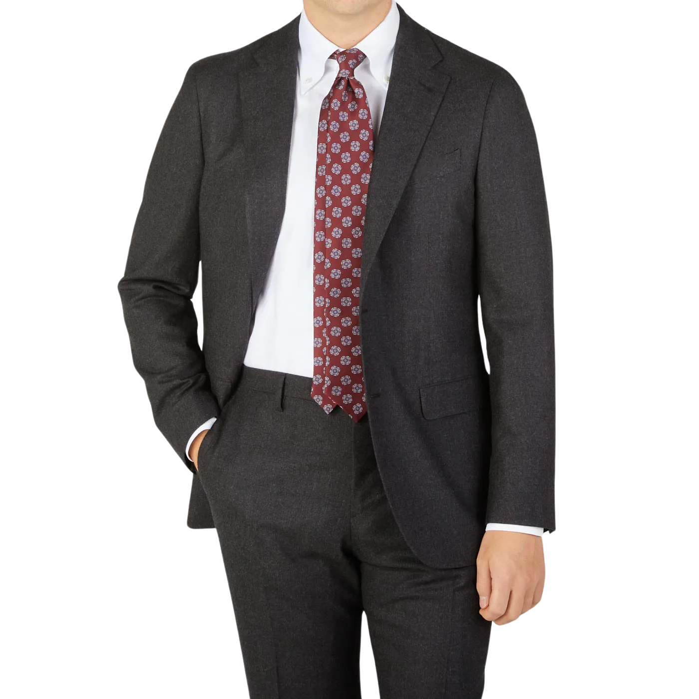 Charcoal Grey Wool Flannel K Suit