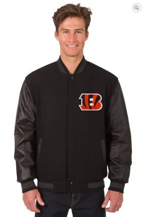 Cincinnati Bengals Reversible Wool & Leather Varsity Jacket