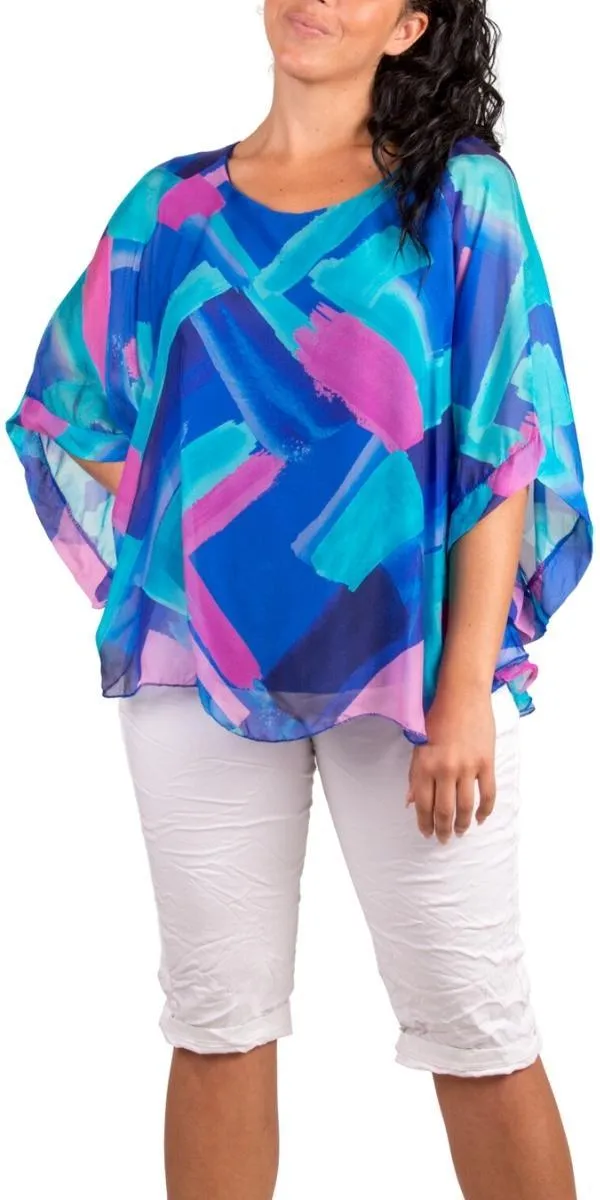 Coletta Brushstroke Silk Top