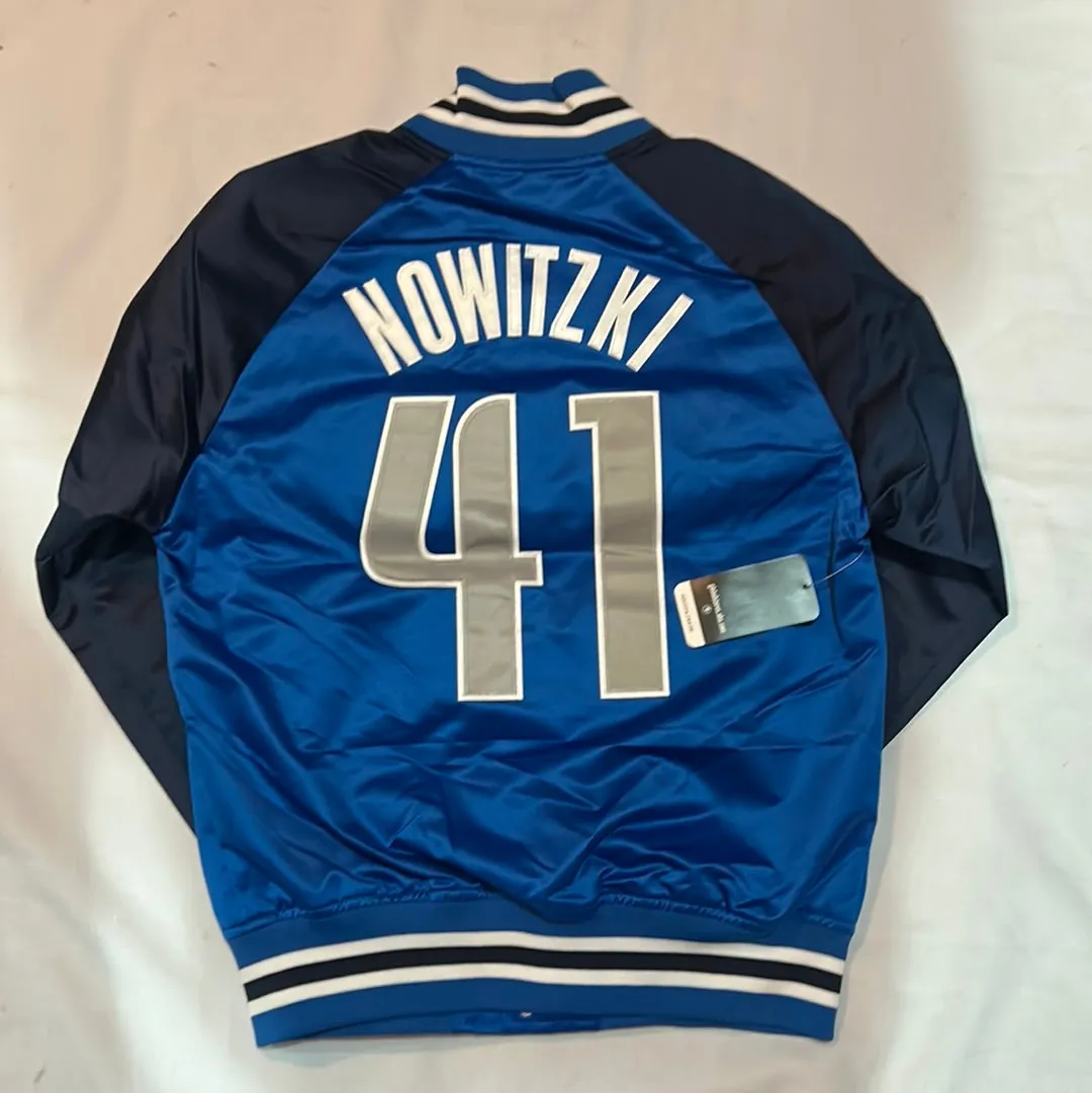 Dallas Mavericks NBA Mitchell & Ness Hardwood Classics #41 Dirk Nowitzki Satin Jacket