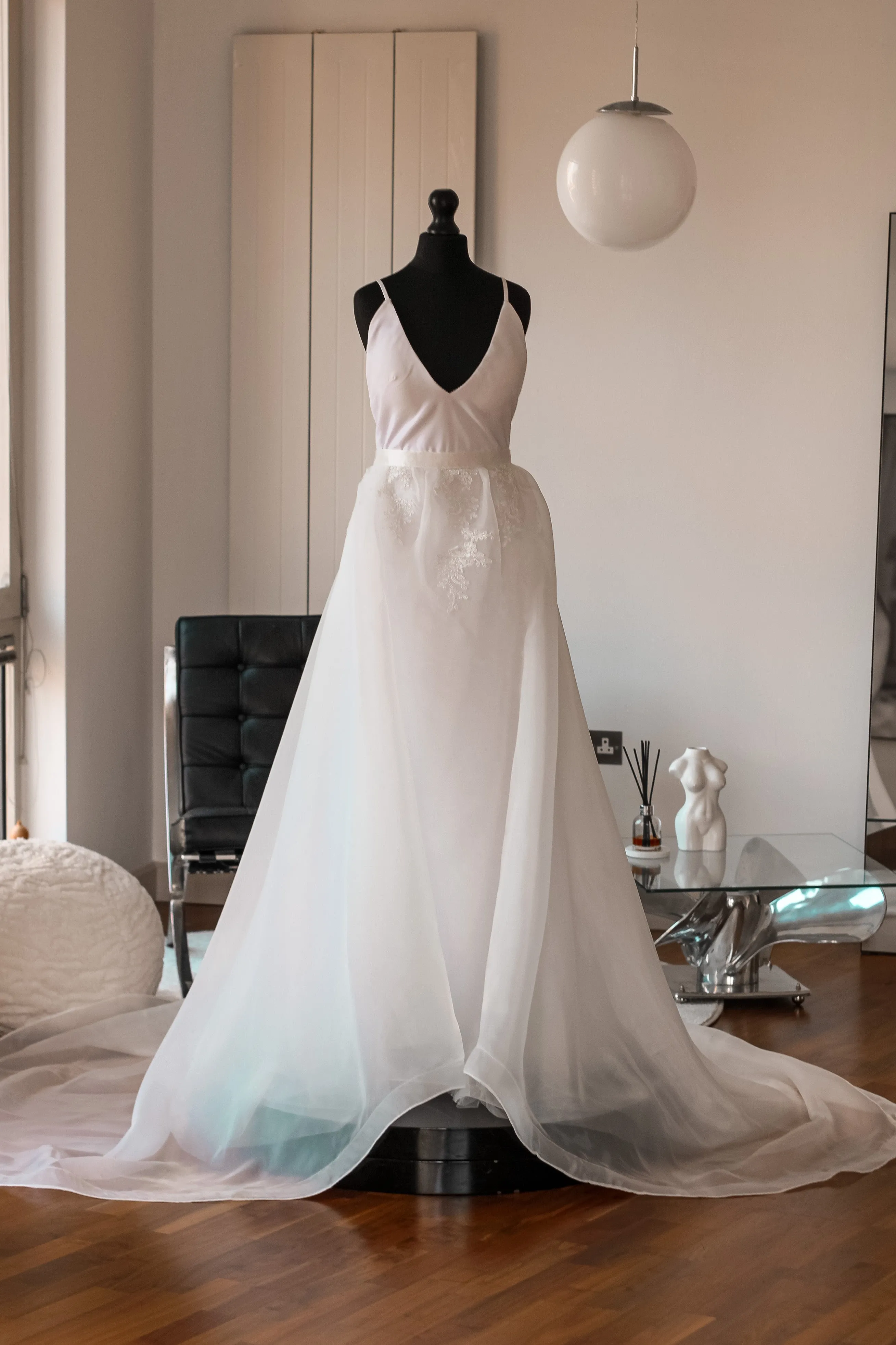 Detachable Organza Bridal Overskirt