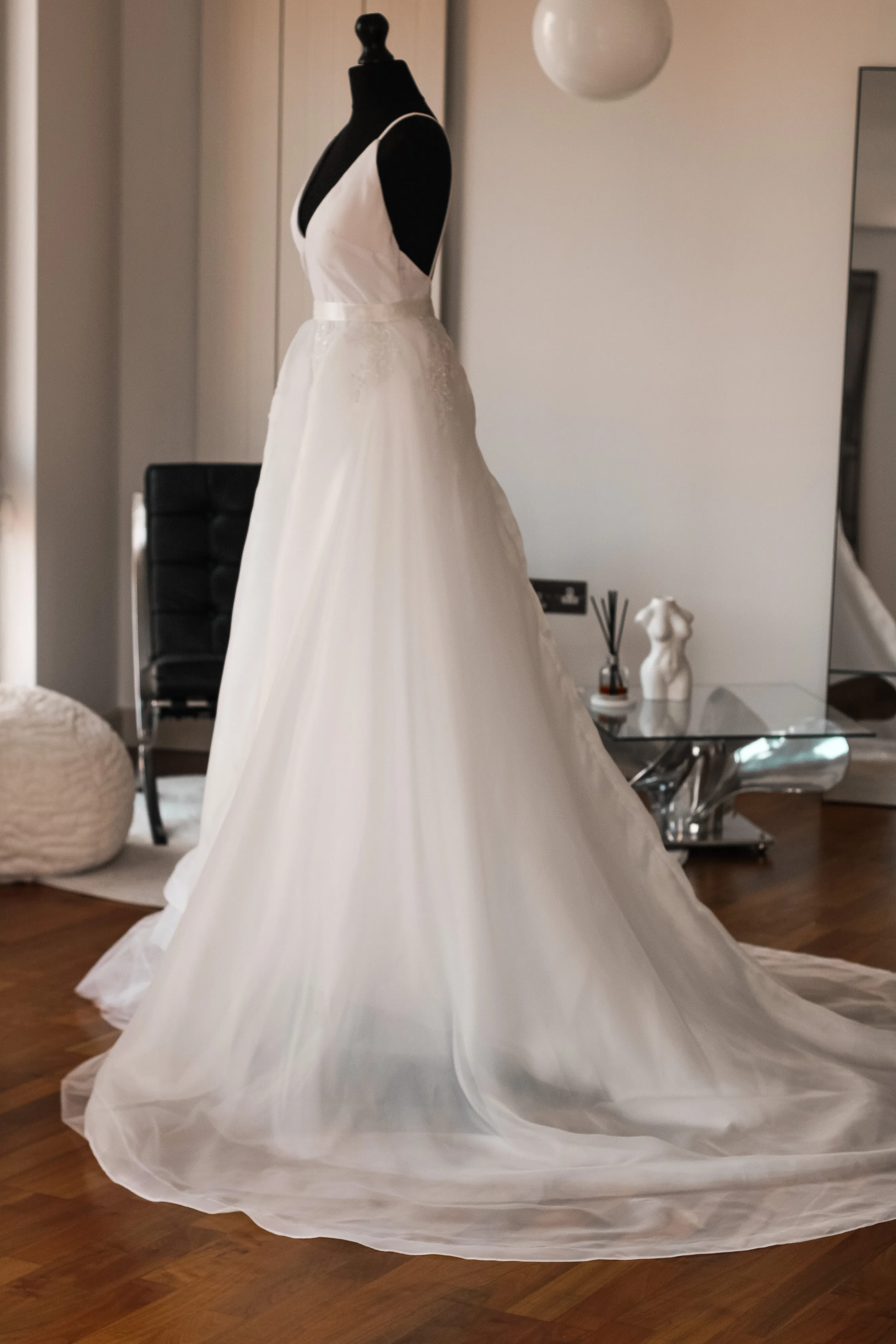 Detachable Organza Bridal Overskirt