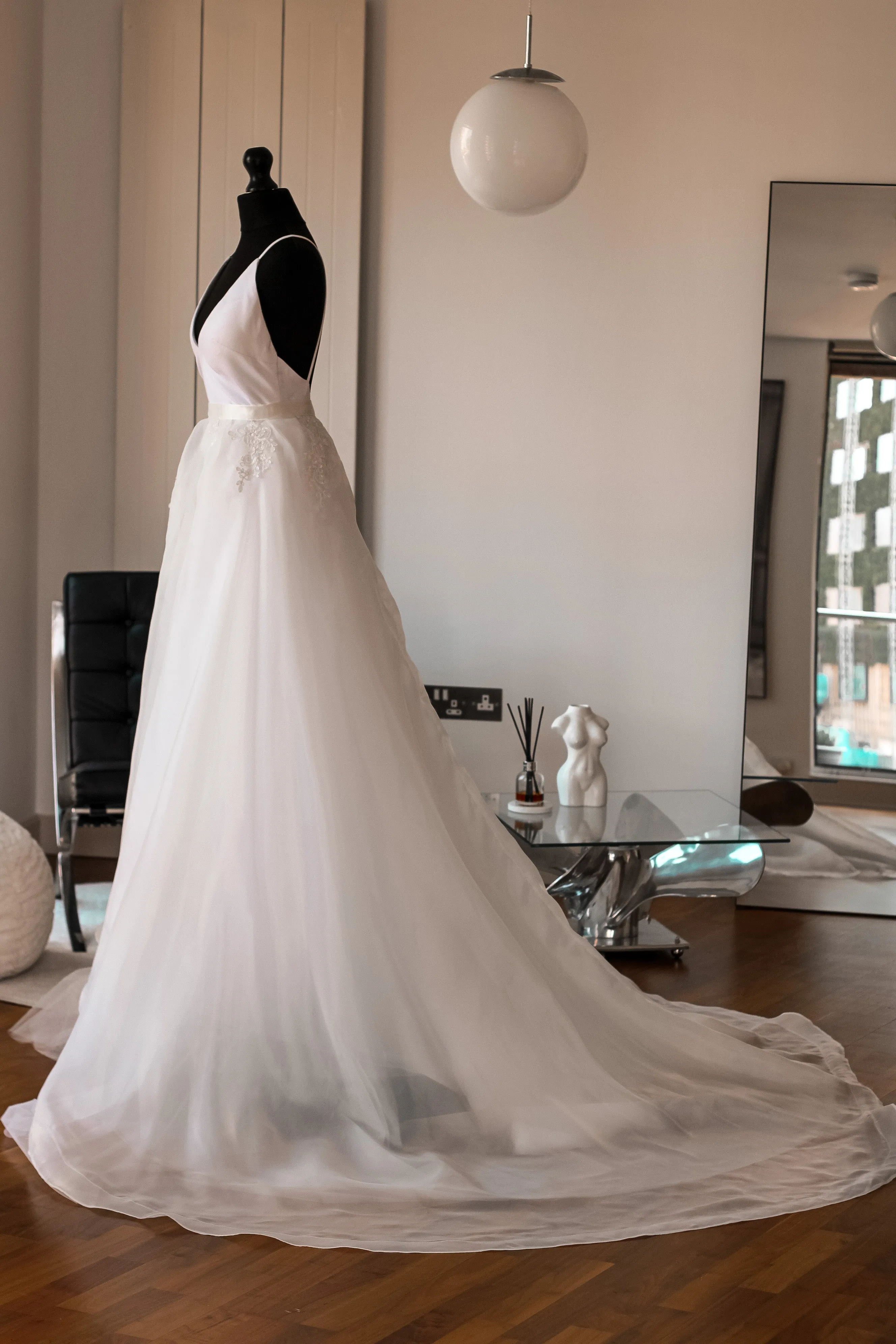 Detachable Organza Bridal Overskirt