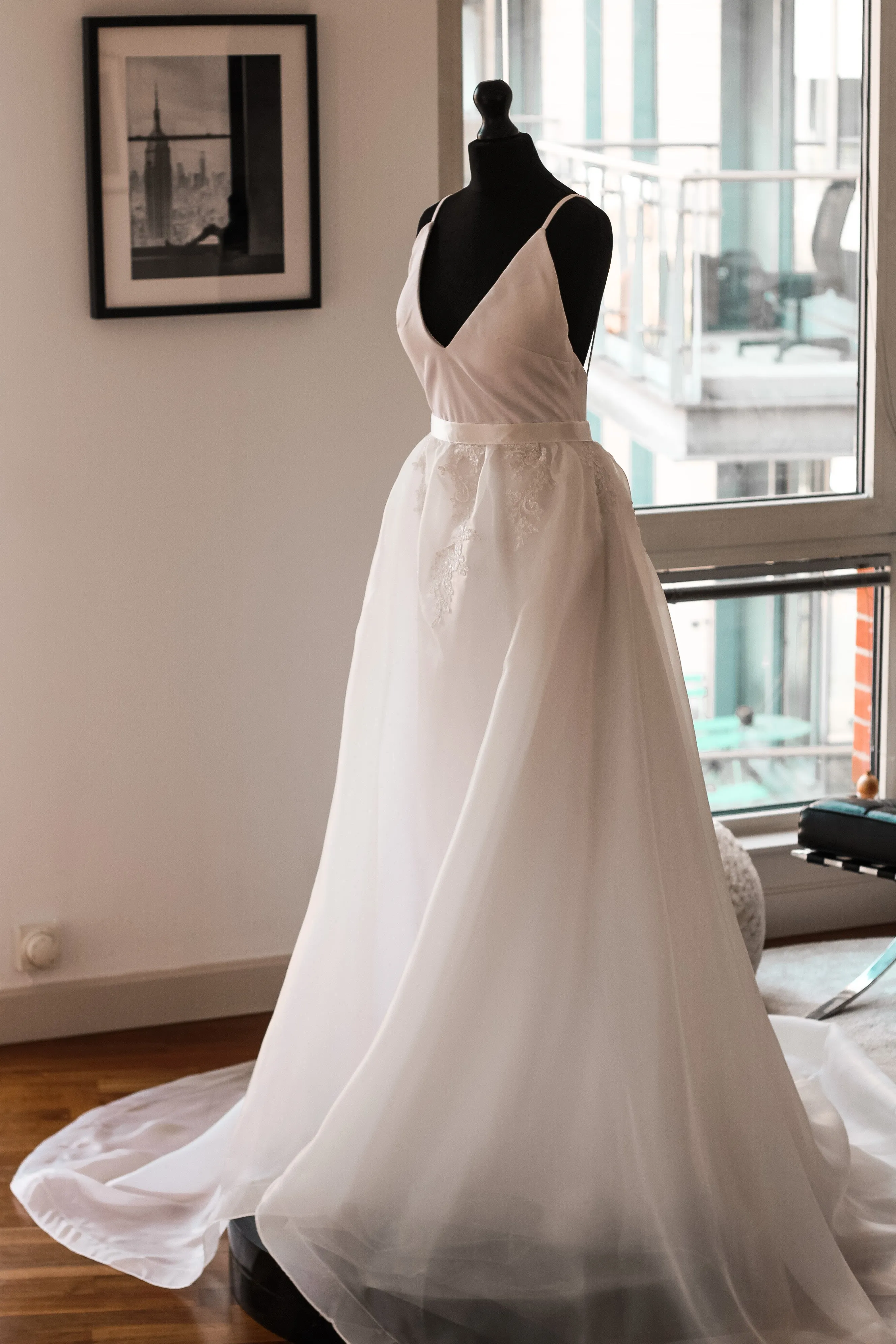 Detachable Organza Bridal Overskirt