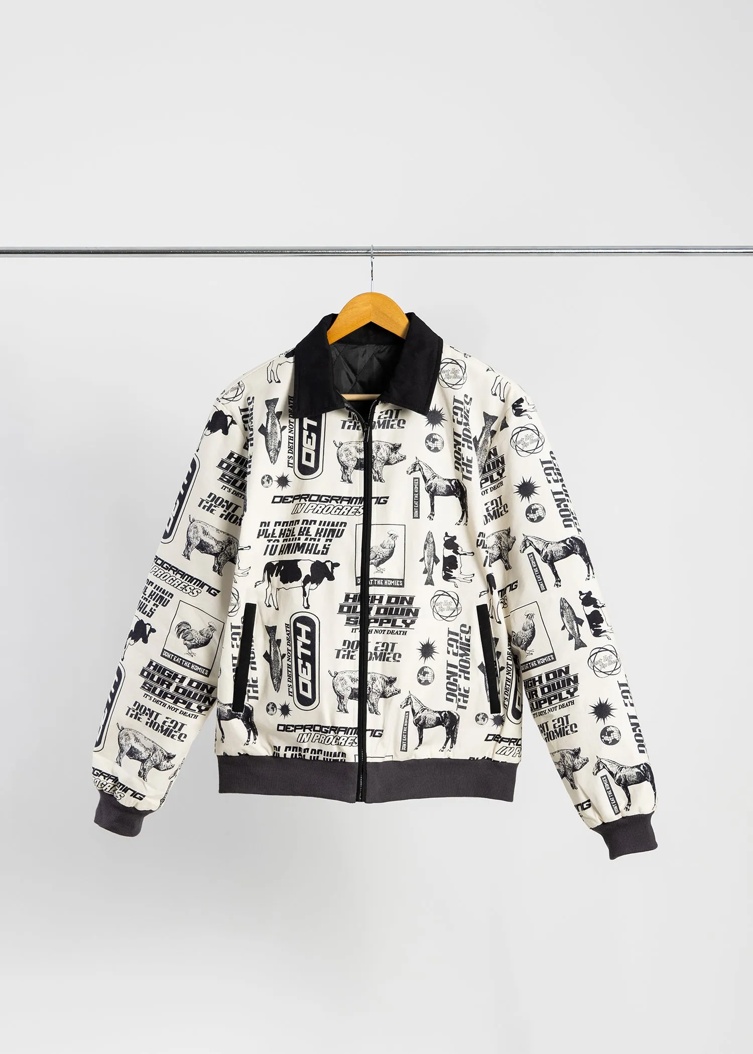 DETH Animal Print Bomber Jacket