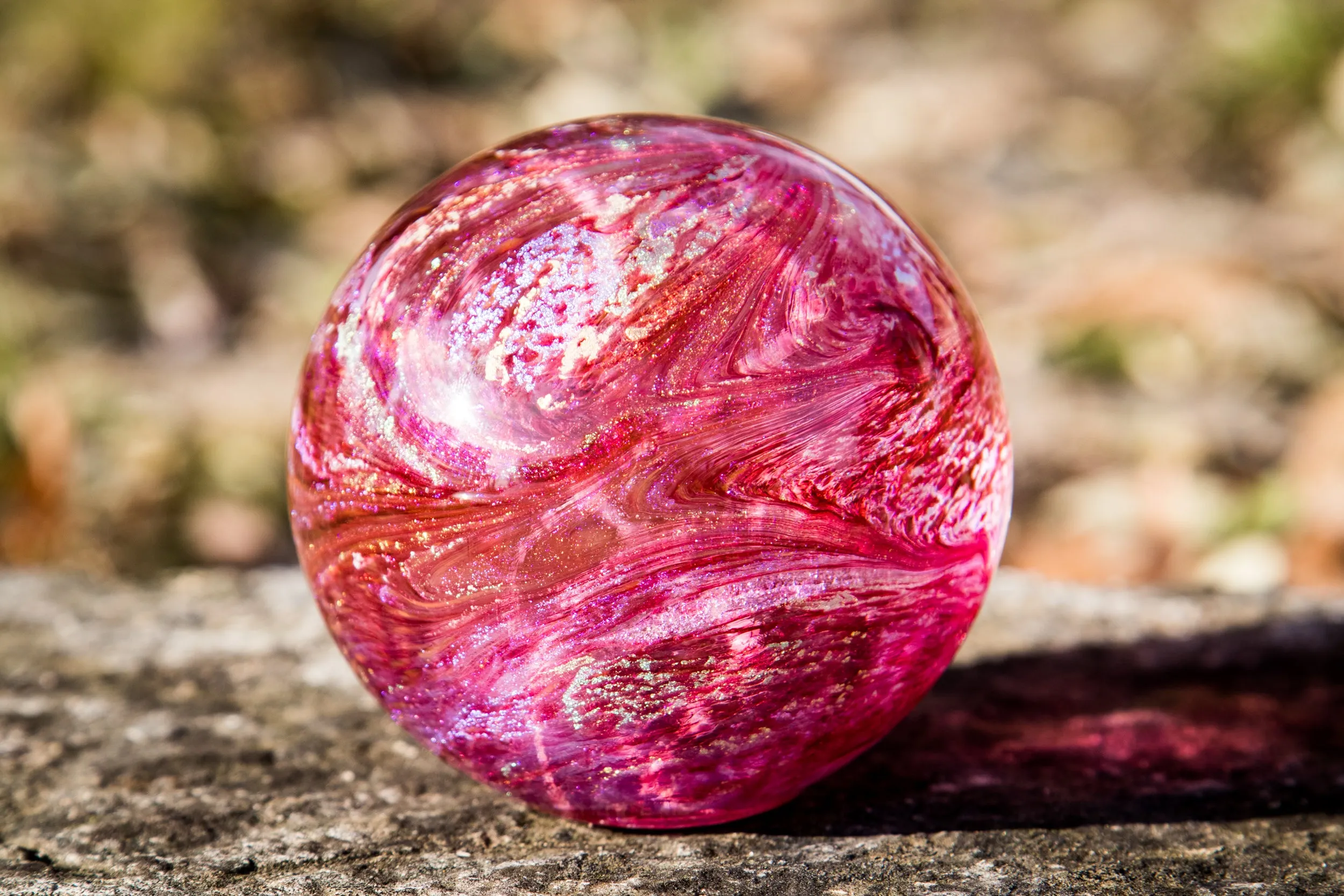 Dichroic Explosion Orb with Cremation Ash