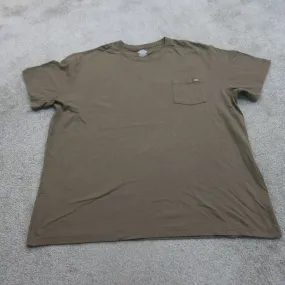 Dickies Mens Crew Neck T Shirt Short Sleeve 100% Cotton Pocket Brown Size 3XLT