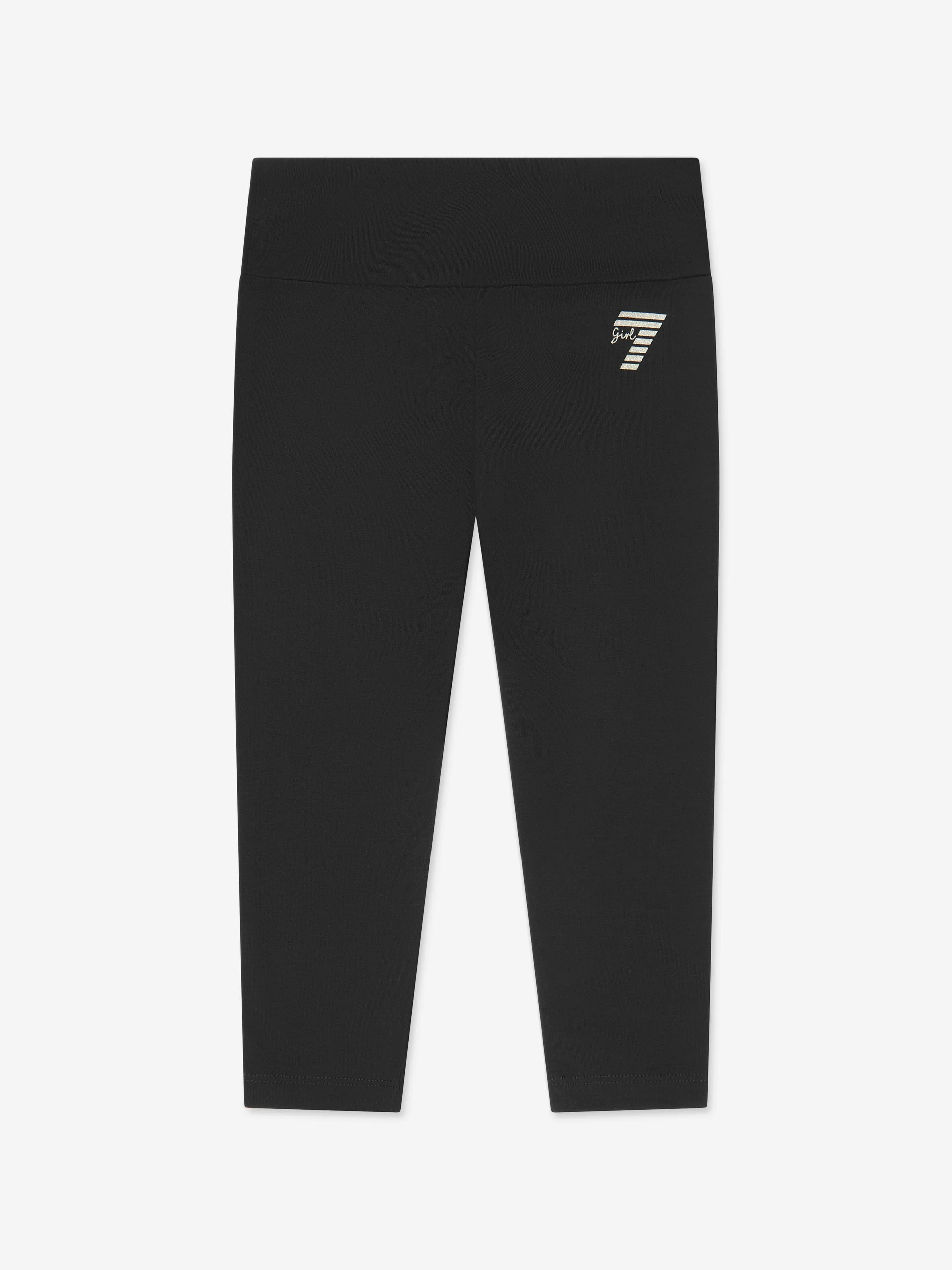 EA7 Emporio Armani Girls Logo Leggings in Black