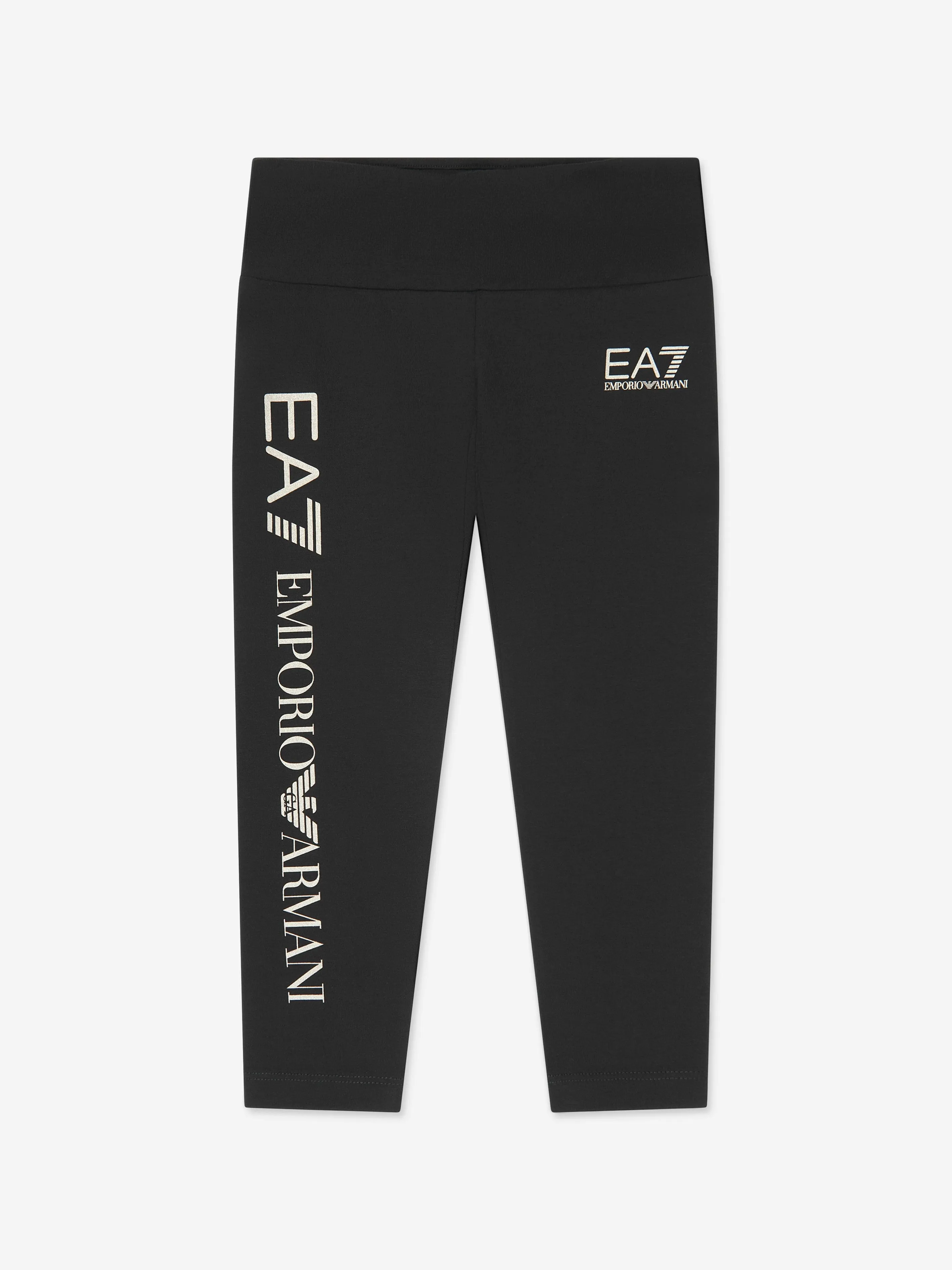 EA7 Emporio Armani Girls Logo Leggings in Black