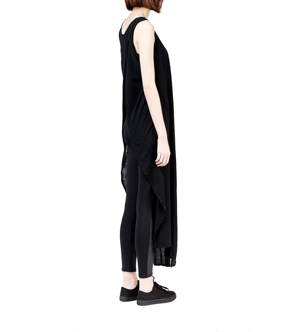 Elongated Dual Layer Cotton Jersey Tank Top