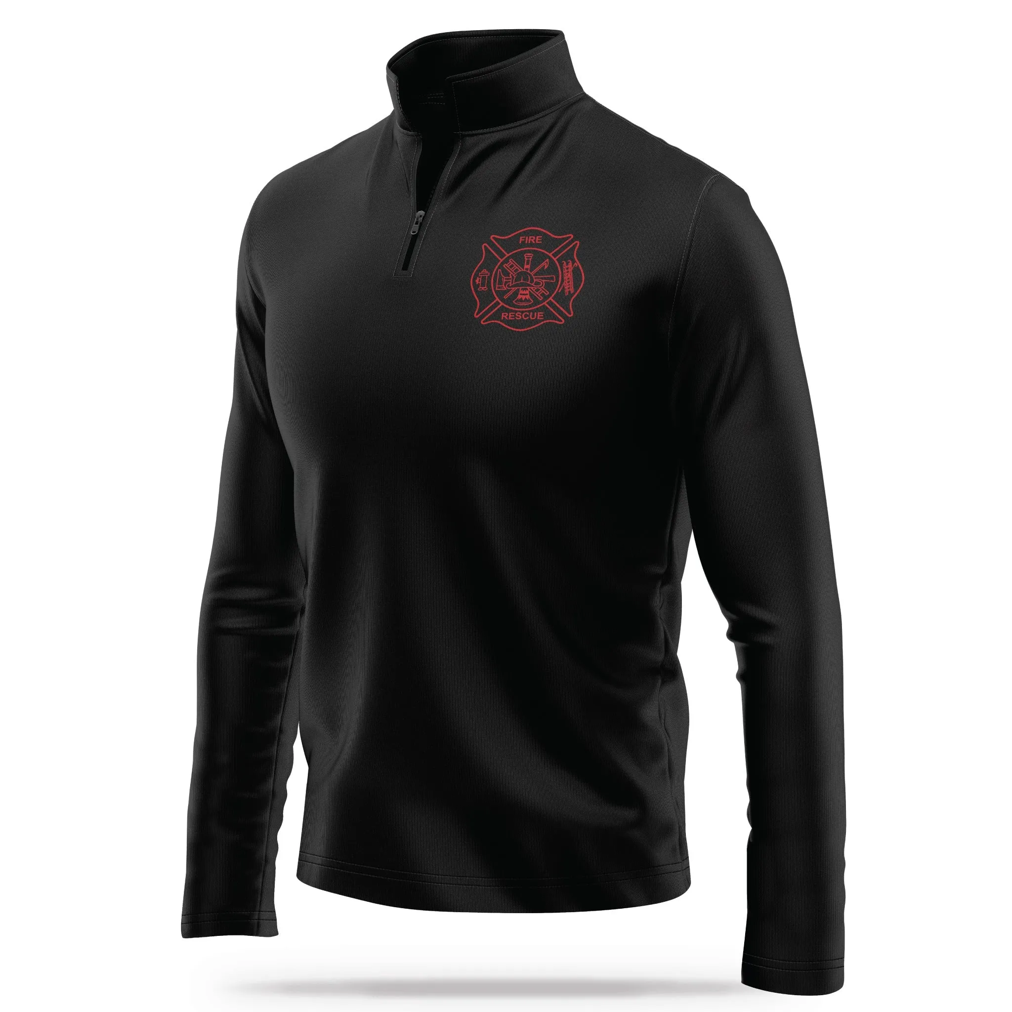 [FIRE RESCUE] Performance Quarter Zip [BLK/RED]