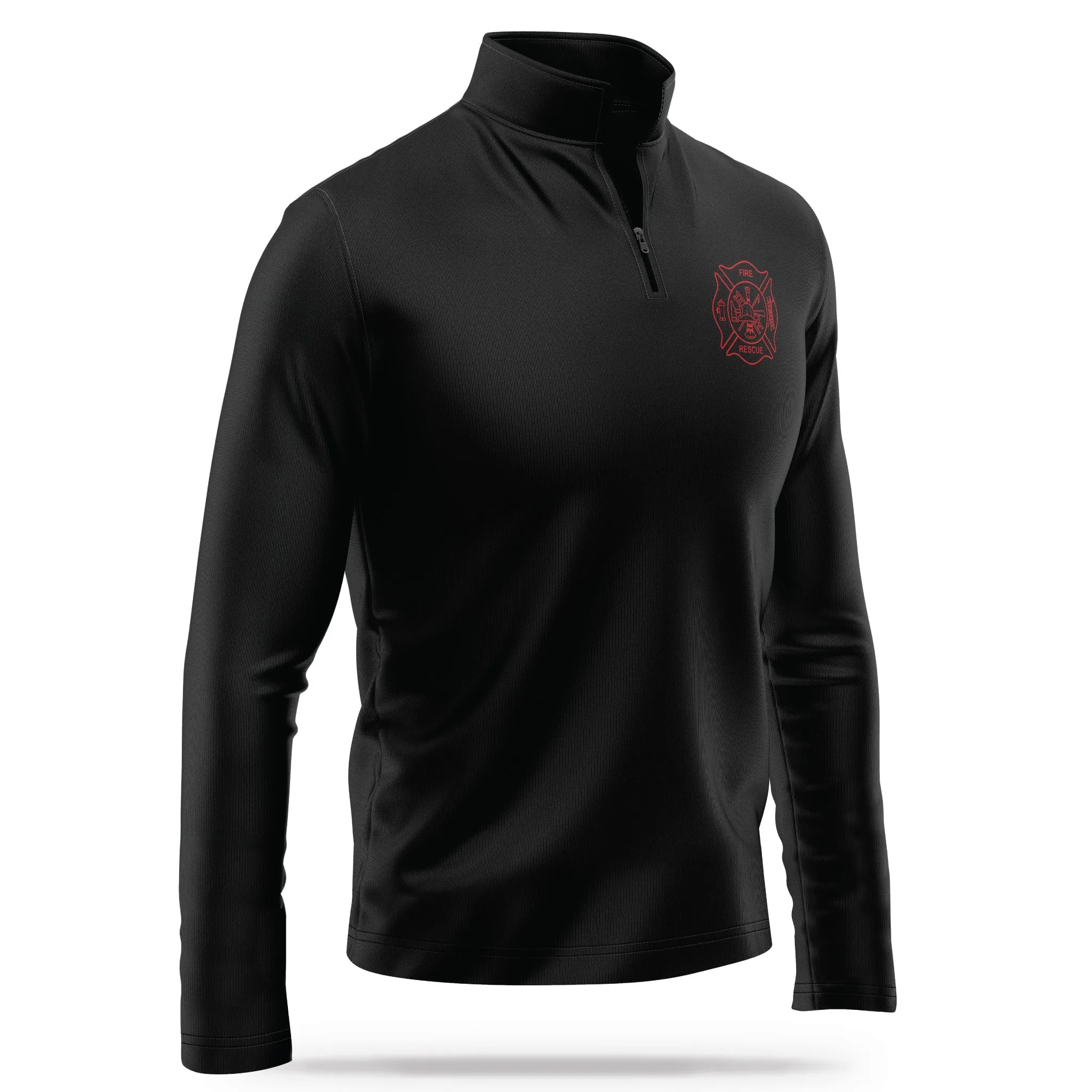 [FIRE RESCUE] Performance Quarter Zip [BLK/RED]