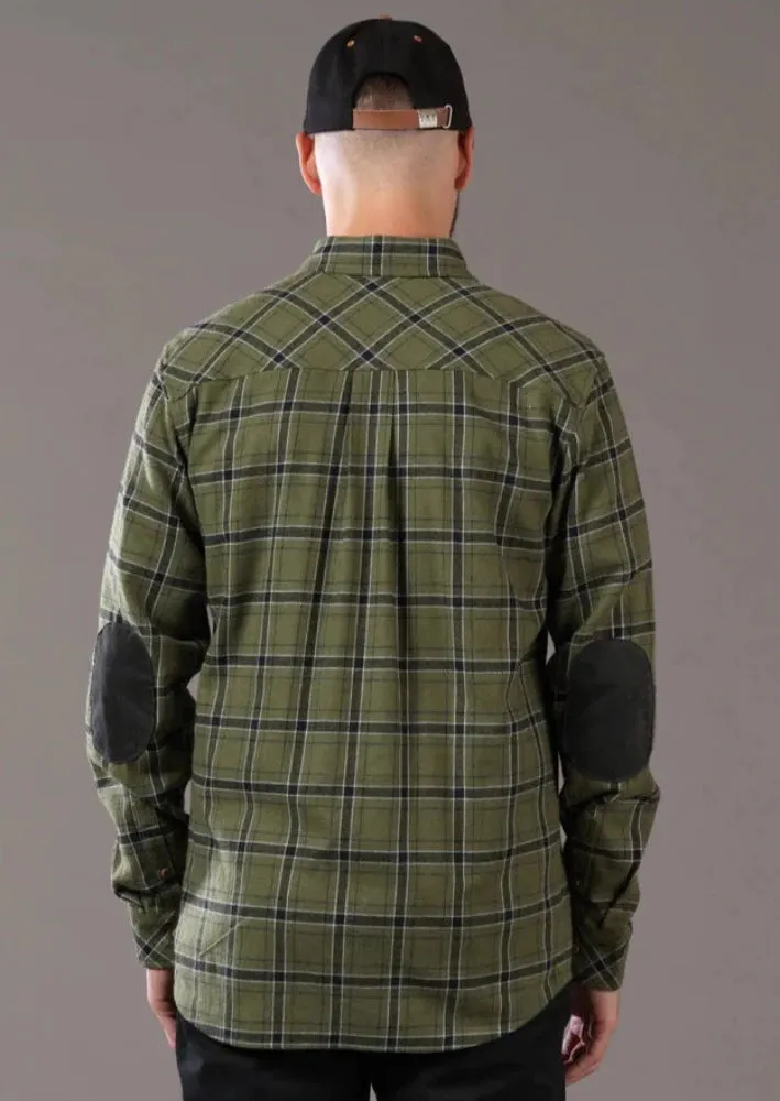 Flanagan Flannel Shirt Military Olive Black