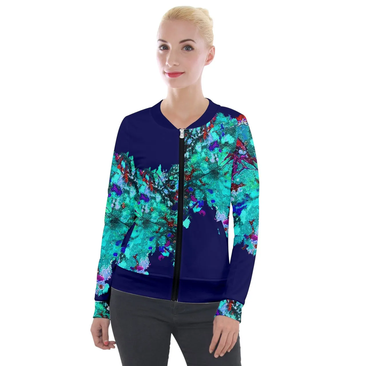 FLOR AZUL. Chaqueta