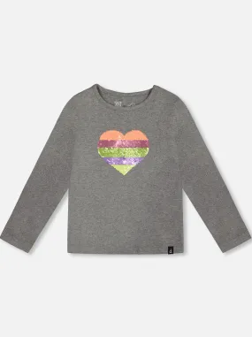 Girls Long Sleeve With Changing Heart Print