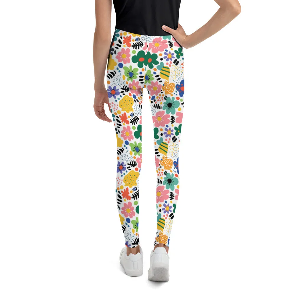 Girls Playful Flowers Leggings