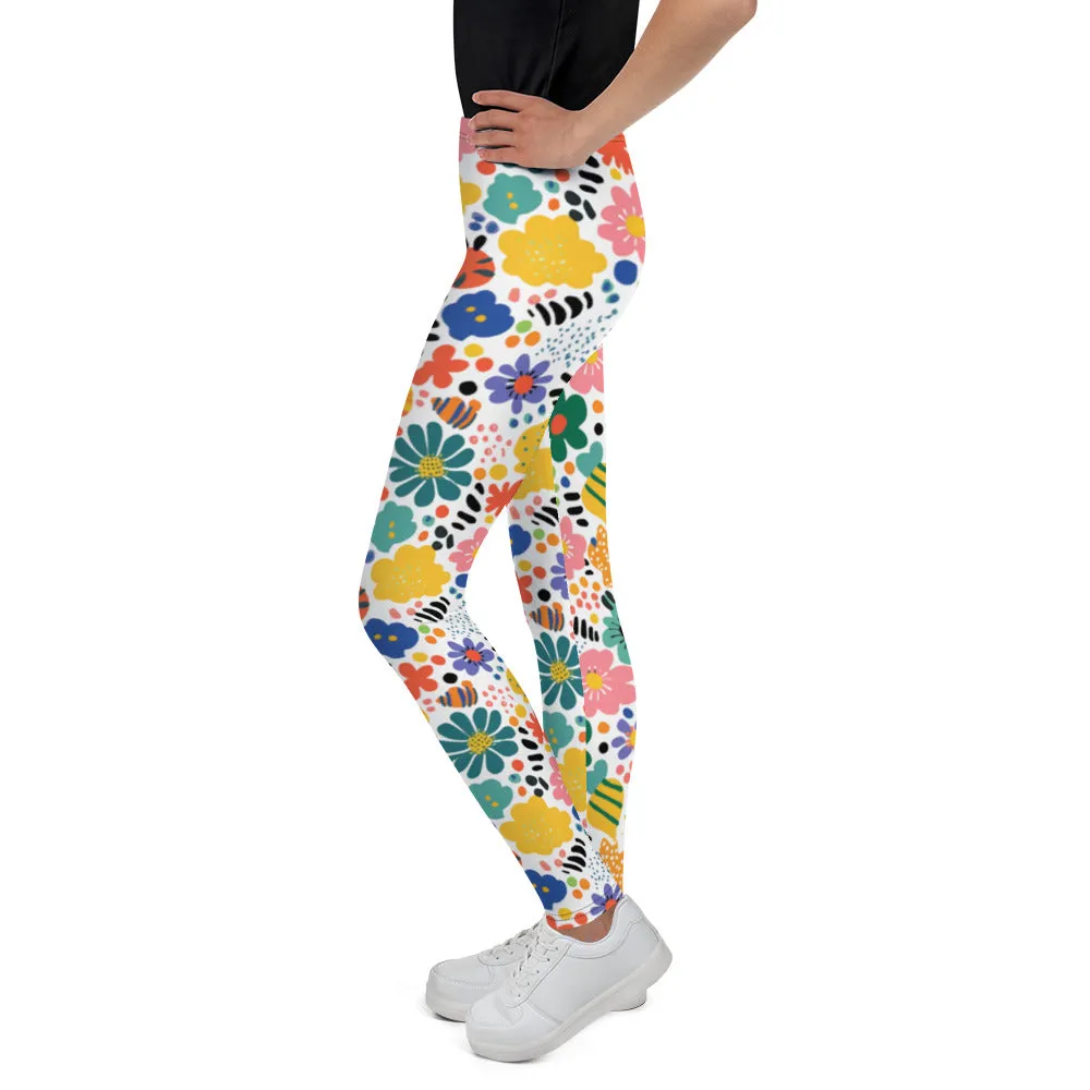 Girls Playful Flowers Leggings