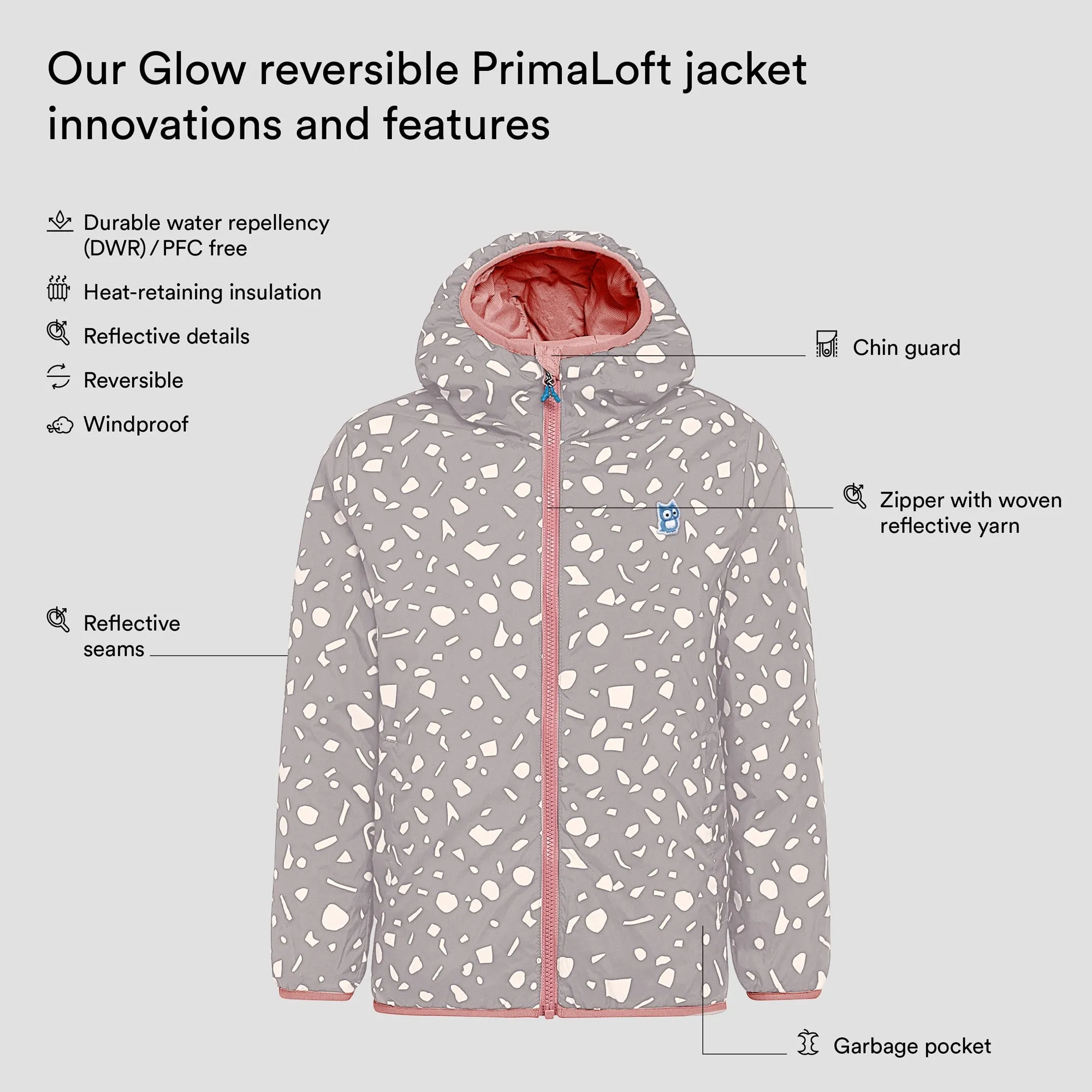 Glow reversible PrimaLoft jacket "Underground"