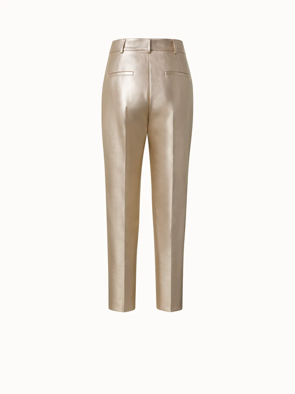 Golden Faux Leather Tapered Pants