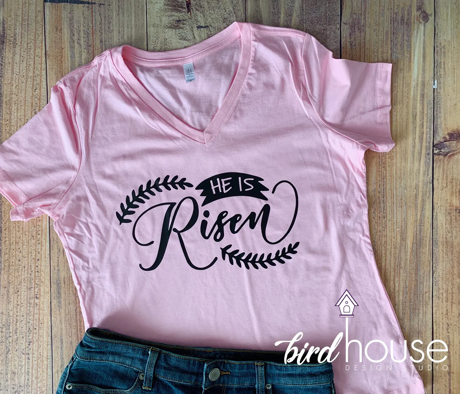 He is Risen, Religious, cute Easter Sunday Shirt, Custom Any Color