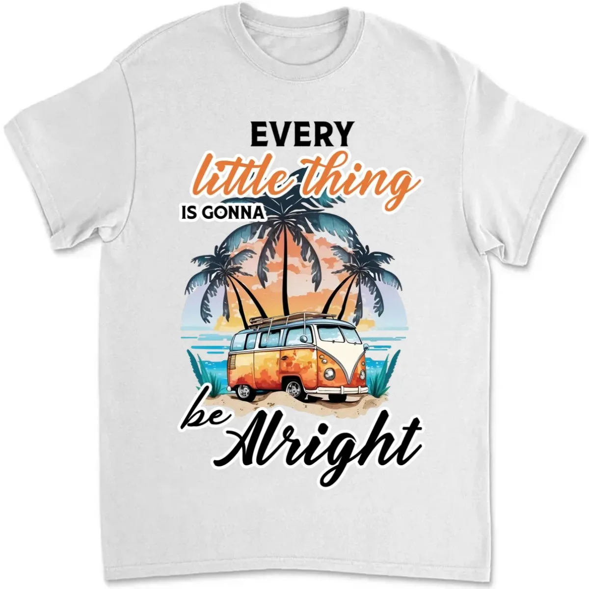 Hippie Retro - Every Little Thing Is Gonna Be Alright - Personalized Unisex T-shirt