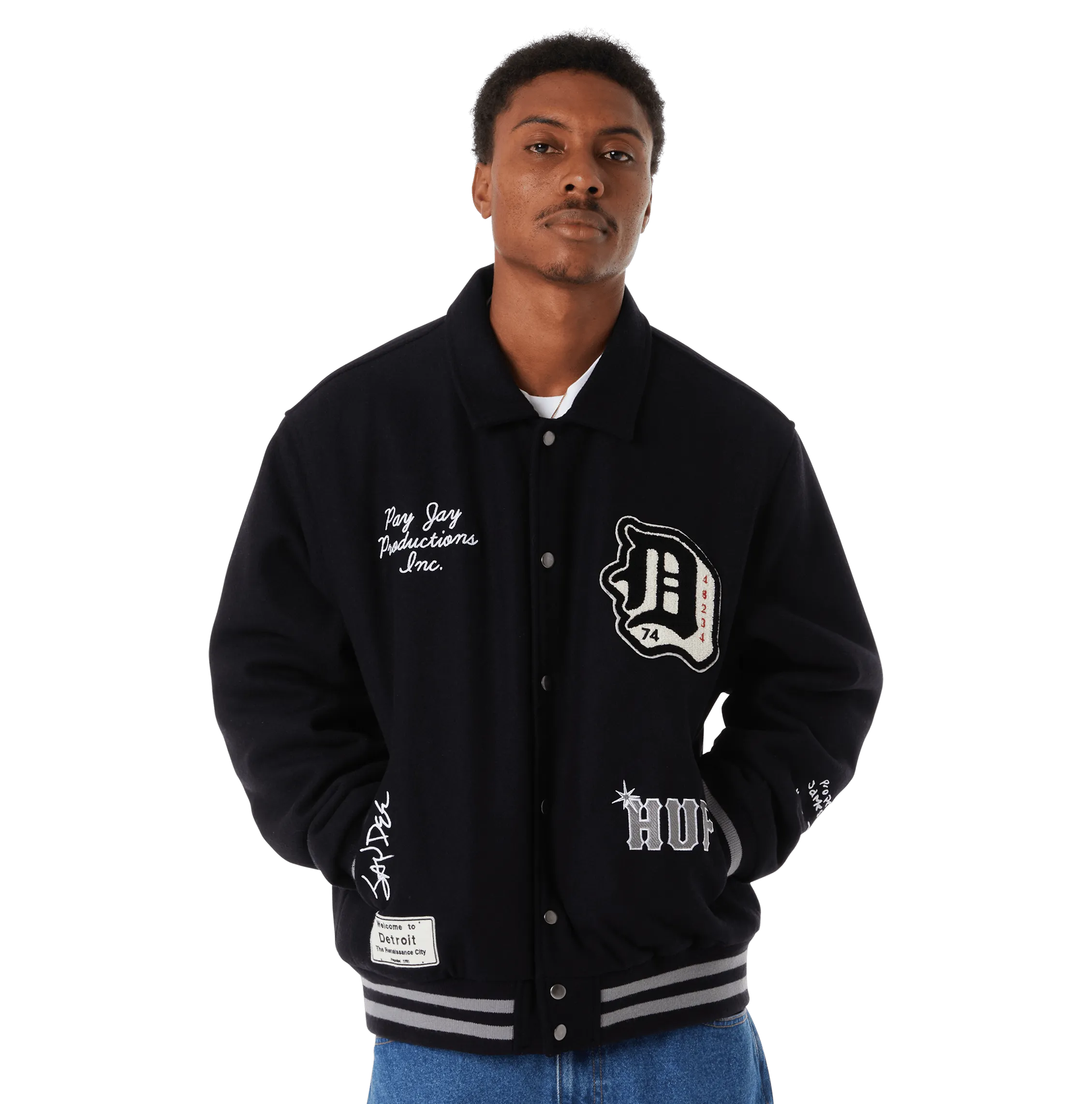 HUF x J Dilla The Basement Varsity Jacket