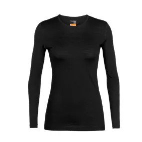 Icebreaker Womens 200 Oasis LS Crewe Thermal Top - Black