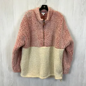 Jacket Faux Fur & Sherpa By Time And Tru In Cream & Orange, Size: 2x