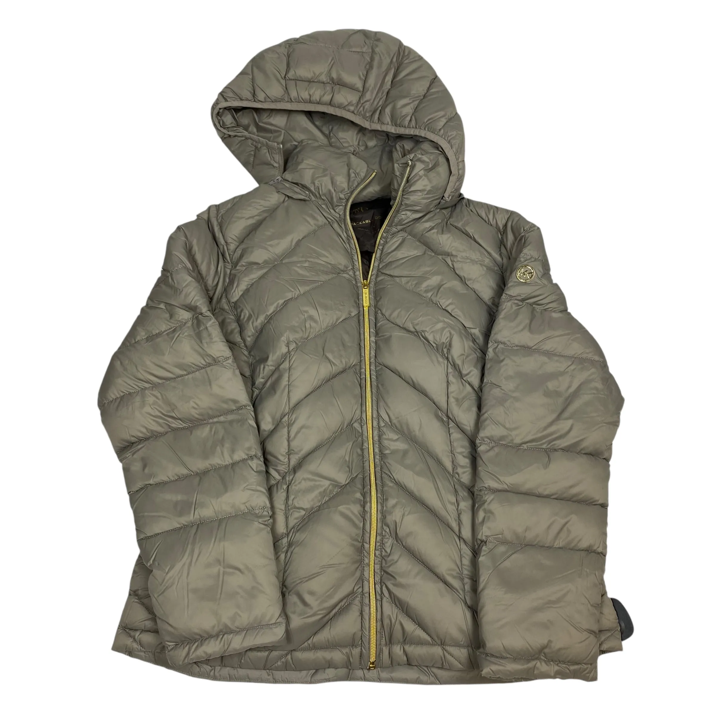 Jacket Puffer & Quilted By Michael By Michael Kors In Taupe, Size: L