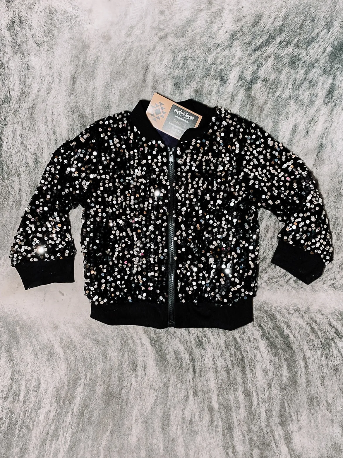 Kids black bomber jacket