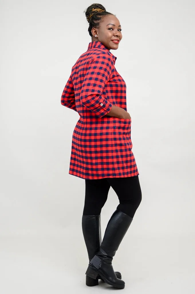 Larissa Tunic, Chimney Plaid, Cotton Flannel