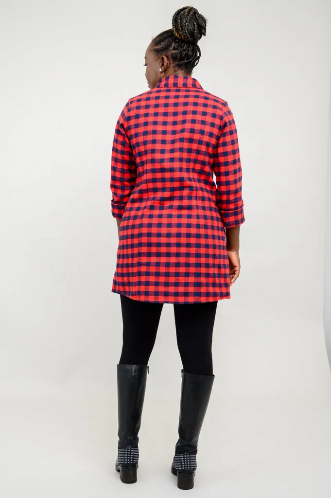 Larissa Tunic, Chimney Plaid, Cotton Flannel