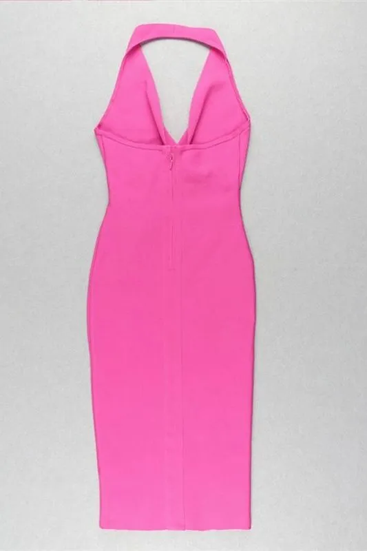 London Bandage Dress - Hot Pink