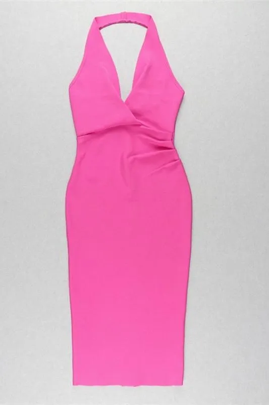 London Bandage Dress - Hot Pink