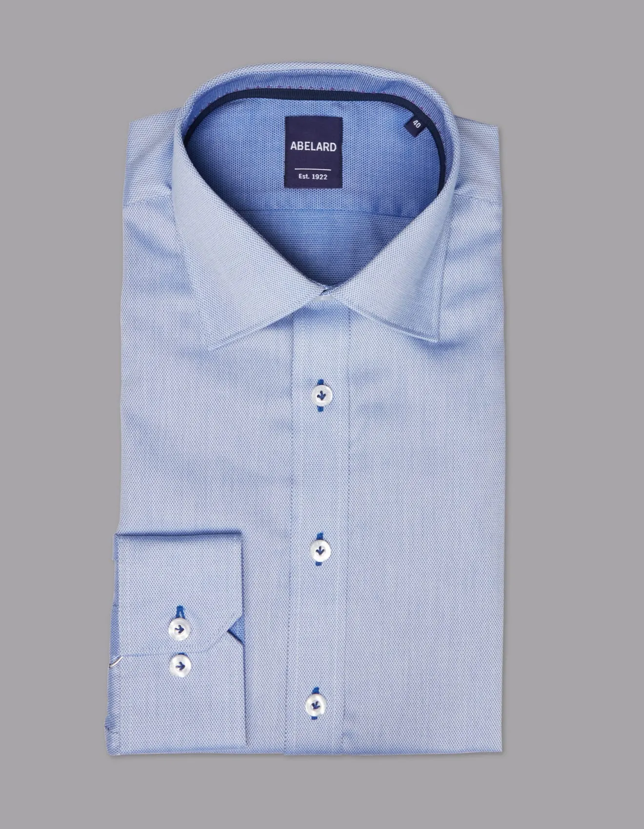 Long Sleeve Business Shirt - Dobby - Sapphire