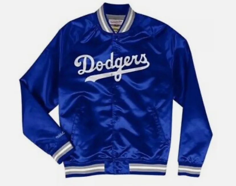 Los Angeles Dodgers MLB Mitchell & Ness Lightweight Men Satin Jacket - Royal Blue